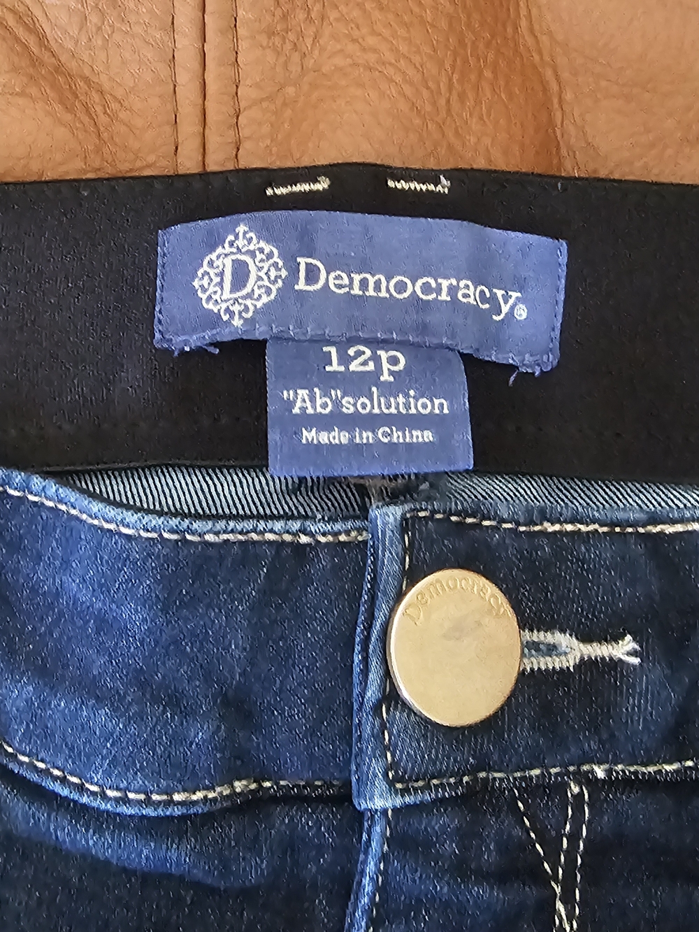 Democracy Women's Skinny Jeans - Dark Blue with Gold Hardware
